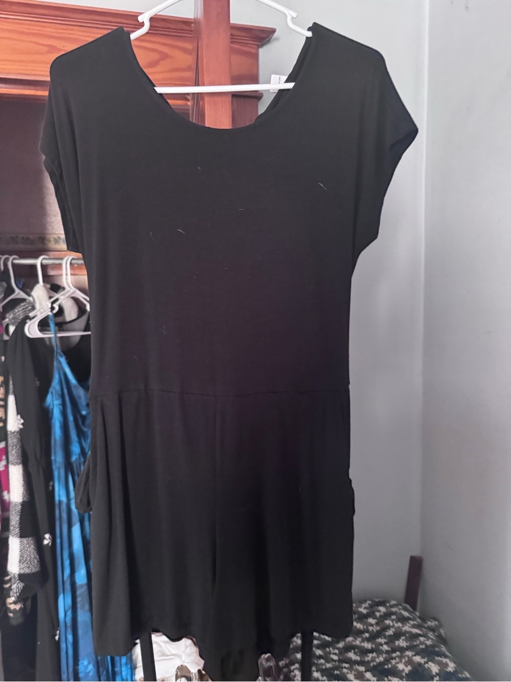 Old Navy Black Short Sleeve Mini Dress